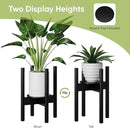 Adjustable Plant Stand, Bamboo Plant Stand Indoor with Tray, Wood Plant Stand for 8 to 12 inches Flower Pots, Single Mid Century Modern Plant Stand for Indoor Plants, Black by GreenHaven Gardens