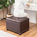Joveco Leather Storage Ottoman Bench Rectangle 24 Inch Foot Rest Ottomans Stool for Living Room Bedroom(Brown) by CozyNest Decor