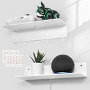 OAPRIRE White Acrylic Floating Shelves Set of 2 - Damage Free Expand Wall Space - 12 Inch Wall Shelves with Strong Adhesive for Bathroom, Bedroom, etc by CozyNest Decor