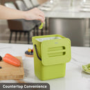 EKO Puro Wall-Mounted Trash Can with Lid, 1.32 Gal / 5L Hanging Trash Can, Small Kitchen Compost Bin for Counter Top, Mini Food Waste Bin (Green) by GreenHaven Gardens