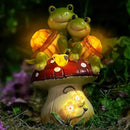 Solar Light Turtle Garden Statue, Turtle on Mushroom Figurine, Lovely Tortoise Garden Statue with 5 LED Lights for Patio, Balcony, Yard, Housewarming, Lawn Ornament, Outdoor Lawn Decor by CozyNest Decor