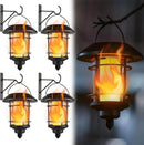 Dynaming 4 Pack Solar Flame Wall Lanterns Outdoor, Solar Powered Wall Mounted Sconce Lights, Flickering Flame LED Light Auto On/Off Hanging Lights, Waterproof for Garage Stair Patio Porch Yard by CozyNest Decor
