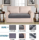 H.VERSAILTEX Super Stretch Individual Seat Cushion Covers Sofa Covers Couch Cushion Covers Slipcover Sets Thick Jacquard Textured Twill Fabric (1 Piece Loveseat Cushion Cover, Grey) by CozyNest Decor
