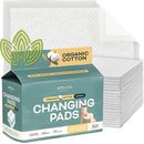Organic Cotton Disposable Changing Pad Liners | Large 18x24 Hypoallergenic Ultra Absorbent & Waterproof Super Soft, Quilted Underpads for Baby Diaper Table & Travel, Leak Proof & Mess Free [50-Pack] by TinyTreasures Baby Boutique