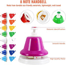 Eastrock Desk Bells, Hand Bells Set 8 Note Diatonic Musical Bells for Toddlers Children Kids Adults, Used for Festival, Musical Teaching, Church Chorus, Wedding, Family Party by TinyTreasures Baby Boutique
