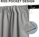 XWZO Full Shading Blackout Curtains 45 Inches Length with Tiebacks- Heat and Light Blocking Rod Pocket Window Drapes with Black Liner Backing for Bedroom/Kid's Room, Light Grey, W42 x L45, Set of 2 by TinyTreasures Baby Boutique