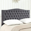 24KF Upholstered Tufted Button Linen Fabric Headboard,Comfortable Fashional Headboard Queen/Full Size,Dark Gray by CozyNest Decor