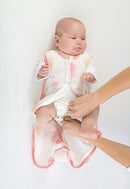 Amazing Baby Cotton Muslin Sleeping Sack, For Baby Girl, Wearable Blanket with 2-way Zipper, Watercolor Roses, Pink, Small (0-6 Month) by TinyTreasures Baby Boutique