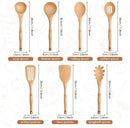 comfoyar Wooden Spoons for Cooking, 7 Pieces Kitchen Cooking Utenails Set with Spatula and Ladle, Heat Resistant Kitchen Cookware for Nonstick Pan-Beech by CozyNest Decor
