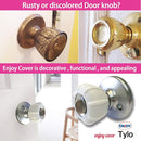 Enjoy Cover - 2 Pack Silicone Door knob Grips Maximum Grip Nonslip Arthritis & Senior Living Aids Grippy Easy Open Fits All Door Knob Universal Size Decorative (White) by TinyTreasures Baby Boutique