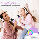 goopow Mini Karaoke Machine Speaker for Kids Adults, Portable Bluetooth Microphone Song Toys with LED Light, Best Chritmas Birthday Festival Gift for 3 4 5 6 7 8+ Year Old Girls Boys (Purple-2MIC) by TinyTreasures Baby Boutique