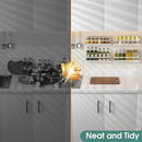 LUCYCAZ 4 Pack Wall Mounted Spice Rack with 16 Hooks, Spice Organizer Shelf for Stove Cabinet Pantry Door,Screw or Adhesive Spice Shelf Hanging Wall Spice Rack in Kitchen and RV (White, 4 PACK) by CozyNest Decor