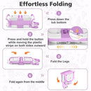 Collapsible Baby Bathtub for Newborn, Foldable Baby Bath Tub with Thermometer & Soft Floating Cushion & Drain Hole, Portable Travel Infant Bath Tubs for Newborns to Toddlers 0-36 Months Girls by TinyTreasures Baby Boutique