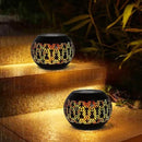 Solar Table Light Outdoor Waterproof - Solar Powered LED Lamp Dancing Flickering Flame,Hollowed-Out Black Peacock Feather Metal Desktop Decorative Lantern for Desk Patio Garden Pathway Yard by GreenHaven Gardens