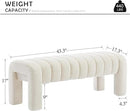 43.3" Bedroom Bench, Upholstered Entryway Bench, Modern End of Bed Ottoman with Solid Wood Legs and Adjustable Foot Pegs for Entryway, Dining Room and Living Room (Beige Linen) by CozyNest Decor