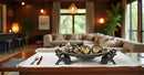Thai Elephant Tray Carved Rain Tree Wooden Candle Holder by CozyNest Decor
