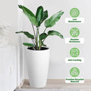 22" Tall Round Planter Set of 2, Self Watering Pots for Indoor Plants, Large Flower Pot Outdoor with Built-in Drainage and a Water Level Monitor, for Patio, Porch, Living Room, or Home Office, White by GreenHaven Gardens