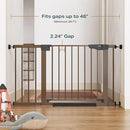 Cumbor 2 Pack 29.7-46" Baby Gate for Stairs, Mom's Choice Awards Winner-Auto Close Dog Gate for doorways, Easy Install Pressure Mounted Pet Gates indoor, Easy Walk Thru Wide Safety Gate for Dog, Brown by TinyTreasures Baby Boutique