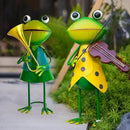 HONGLAND Frog Metal Yard Art - Metal Frog Outdoor Statue - Frog Garden Decorations - 3D Frog Figurine - Christmas Holiday Lawn Patio Yard Garden Decor Gardening Gifts for Women (Violin) by GreenHaven Gardens