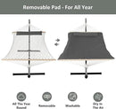 ANOW Outdoor Hammock with Stand 12FT, Heavy Duty Hammock with Steel Stand, Included Detachable Pillow and Pad, 450 LBS Weight Capacity, Gray by GreenHaven Gardens