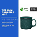 Set of 16 Ceramic Campfire Mugs – 15 Oz, Brown – Coffee & Tea Cups for Home, Work, Travel, Camping – Customizable, Great for DIY, Events, Companies by CozyNest Decor