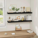 Black Floating Shelves Wall Shelf 40 Inch, 8 Inch Deep Floating Shelf for Wall, Farmhouse Black Wood Shelves Invisible Bracket for Living Room, Bedroom, Kitchen, 40 x 8 x 1.4 Inch, Set of 2 by CozyNest Decor