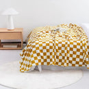 LOMAO Throw Blankets Flannel Blanket with Checkerboard Grid Pattern Soft Throw Blanket for Couch, Bed, Sofa Luxurious Warm and Cozy for All Seasons (Yellow, 60"x80") by CozyNest Decor