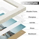 Vittanly 5x7 Picture Frames Set of 9, Shatter Resistant Plexiglass, Display 4x6 Pictures with Mat or 5x7 without Mat, Photo Frames for Wall or Tabletop, Engineered Wood, Whitemist by CozyNest Decor