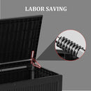 150 Gallon Lockable Resin Deck Box, Waterproof & UV-Resistant Outdoor Storage Box for Outdoor Cushion Storage, Garden Tools & Pool Accessories Storage, Black by GreenHaven Gardens