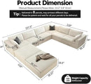 157.5" Cloud Couch Oversized Modular Sectional Sofa for Living Room,Modern Sofa with Deep Seat，8 Seater Boneless Couch with 2 Ottoman,Comfy Upholstered Couches for Apartment, Studio, Office,White by CozyNest Decor