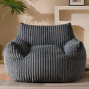 Giant Plush Bean Bag Chair for Adults with Armrests - Oversized Comfy Grey Beanbag Lounge Lazy Floor Sofa Accent Chair for Living Room, Bedroom & Dorm, Cozy Fluffy Single Cloud Mini Couch by CozyNest Decor