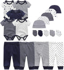 Kiddiezoom Unisex Baby Layette Essentials Giftset Clothing Set 19-Piece For Newborn Baby by TinyTreasures Baby Boutique