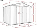 Metal Outdoor Galvanized Steel Storage Shed with Lockable Doors for Backyard or Patio Storage of Bikes, Grills, Supplies, Tools, Toys, for Lawn, Garden, and Camping, Tan (8x6) by GreenHaven Gardens