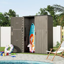 KINYING Outdoor Vertical Storage Shed,57 Cu.ft Outdoor Storage Cabinet Waterproof,Resin Sheds & Outdoor Storage Clearance for Garden,Patio,Backyard,Lockable (Brown) by GreenHaven Gardens