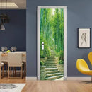 3D Door Stickers Murals - Bamboo - Peel and Stick Wallpaper - Self-Adhesive Decals - Removable PVC Waterproof Door Poster - Bedroom, Living Room - 35.4" x 78.7" by GreenHaven Gardens