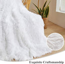 XeGe Luxury Faux Fur Throw Blanket, White Soft 50x60 Fluffy Blanket Throw, Shaggy Plush Decorative Couch Blanket, Cute Furry Throw Holidy Fuzzy Lap Blanket for Kids Women Men Teen Girls White by CozyNest Decor