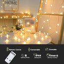 Globe String Lights Plug in 116 Ft. 200 LED 8 Modes with Remote,Waterproof Fairy String Lights for Indoor Outdoor Bedroom Party Wedding Garden Christmas Tree Decor,Warm White by CozyNest Decor