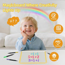 Led Drawing Board with Highlighter 7 Pcs,Led Note Board with Colors,13.7"X10" 6 Modes & 8 Colors Acrylic Dry Erase Board with Light,Doodle Glow Drawing Board,Gift Kids Toy for Home/Office/School by TinyTreasures Baby Boutique