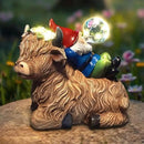 Solar Highland Cow Gnome Garden Decor Statue, Outdoor Funny Solar Light Decoration for Yard, Patio, Lawn, Unique Housewarming, Birthday Gift for Women, Mom, Grandma by GreenHaven Gardens