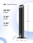 Dreo Tower Fan for Bedroom, 90° Oscillating Fans that Blow Cold Air, 5 Speeds, 4 Modes with 26ft/s Velocity, 12H & 28dB Quiet Timer, Remote, Touch, 40" Standing Floor Fan for Home Office, Black by CozyNest Decor