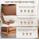 Mid Century Modern Accent Chair Set of 2, Leather Accent Chair, Relaxing Armchair with Solid Wood Frame & Soft Cushion, Reading Leisure Chairs for Living Room by CozyNest Decor