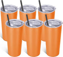 VEGOND 20oz Tumbler Stainless Steel Tumbler with Lid And Straw Vacuum Insulated Double Wall Travel Coffee Mug(orange package 6) by TinyTreasures Baby Boutique