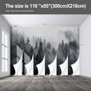 Misty Forest Landscape Wall murals Woodland Tree Peel and Stick Wallpaper for Bedroom Living Room - 85"x118" by CozyNest Decor