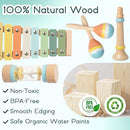 Baby Musical Instruments - Wooden Montessori Toys for Toddlers 1-3,Modern Boho Xylophone Includes Songbook with 13 Kids' Songs,Neutral Colors Wooden Percussion Instruments Set by TinyTreasures Baby Boutique