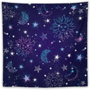HZOHNAGO Boho Sun Moon Tapestry Purple Blue Sun Stars Galaxy Pattern Printed Wall Tapestry Wall Hanging for Bedroom Living Room Dorm 60" W x 60" H by CozyNest Decor