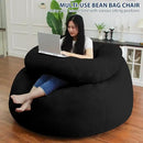 HABUTWAY Bean Bag Chair with U-Shaped Pillow for Adult and Kids Big BeanBag Chair with Filling Ultra Soft Teddy Fleece Couch Chair with Washable Cover for Living Room Bedroom Office, Black & Black by CozyNest Decor