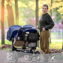 TOPDesign Universal Baby Stroller Organizer, Double Stroller Caddy with Detachable Mesh Bag & Heightened Insulated Cup Holders & Non-Slip Secure Hooks Accessories, Fits Most Strollers (Black) by TinyTreasures Baby Boutique