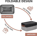 DULLEMELO Small Storage Baskets for Organizing - 11.8x7.9x5.1 inch Collapsible Storage Bins Set of 2 cloth storage bins for organizing Books and towel storage (Black&Grey) by TinyTreasures Baby Boutique