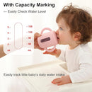 Seposeve 2 Pack Silicone Sippy Cups, Leak-Proof Baby Straw Cup for 6-12 Months, Spill Proof Toddler Cup with Straw 1-3 Years, with Capacity Marking, Non-slip Handle, Flow Control, 6 oz, Purple Pink by TinyTreasures Baby Boutique