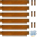 Co rten Steel Landscape Edging 12 Inch Tall 6 Packs, Pre-Rusted Metal Garden Edging, Hammer in Landscape Edging with 6 Clips and a Pair of Gloves, Steel Edging for Landscaping, Lawn Rusty by GreenHaven Gardens